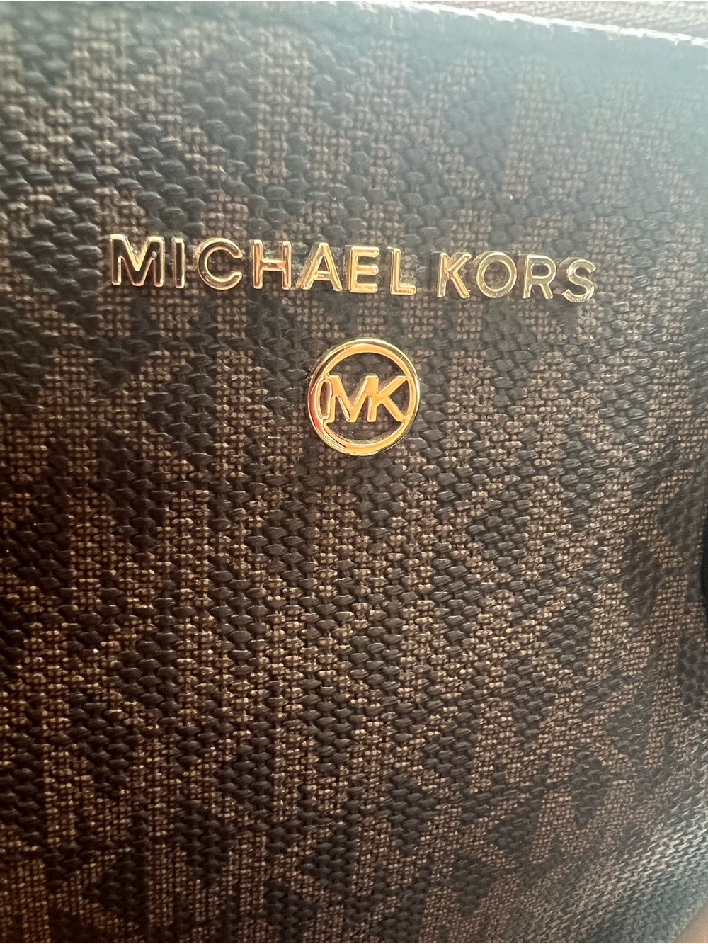 Michael Kors Small Brown Logo Tote with Tan Trim - Picture 6 of 7